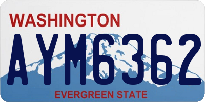 WA license plate AYM6362