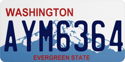 WA license plate AYM6364