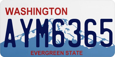 WA license plate AYM6365