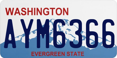 WA license plate AYM6366