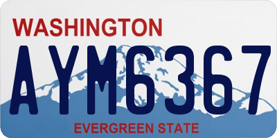 WA license plate AYM6367