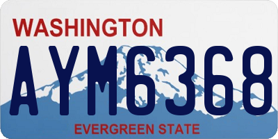 WA license plate AYM6368