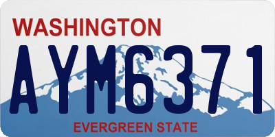 WA license plate AYM6371