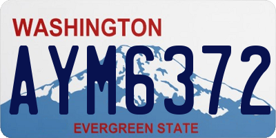 WA license plate AYM6372