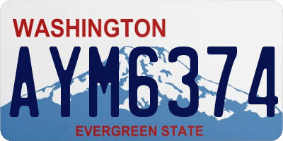 WA license plate AYM6374