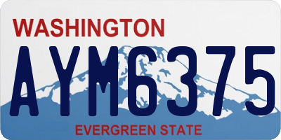 WA license plate AYM6375