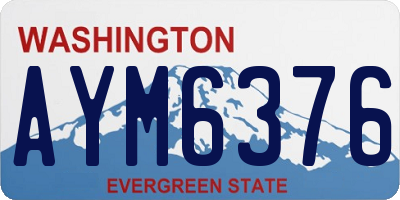 WA license plate AYM6376