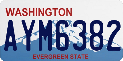 WA license plate AYM6382