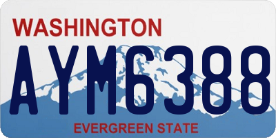 WA license plate AYM6388