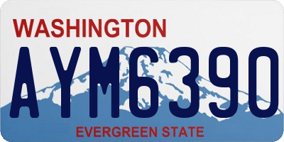 WA license plate AYM6390