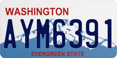 WA license plate AYM6391