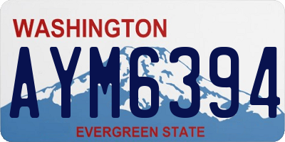 WA license plate AYM6394