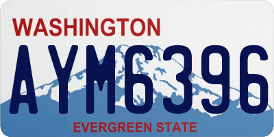 WA license plate AYM6396