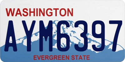 WA license plate AYM6397