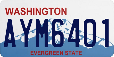 WA license plate AYM6401