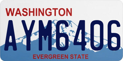 WA license plate AYM6406