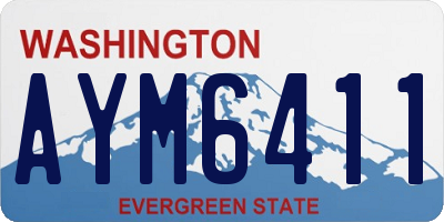 WA license plate AYM6411