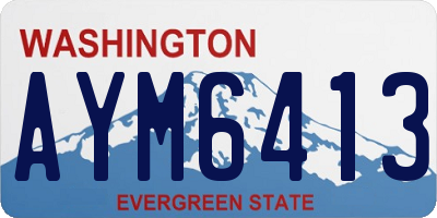 WA license plate AYM6413