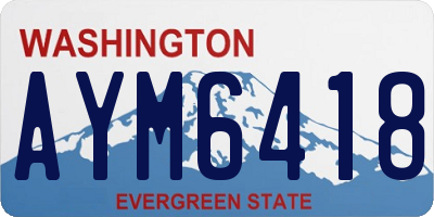 WA license plate AYM6418