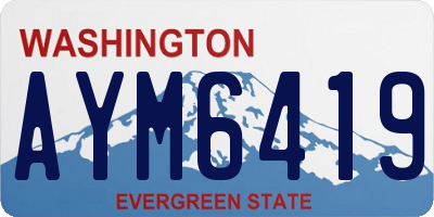 WA license plate AYM6419
