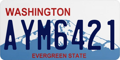 WA license plate AYM6421