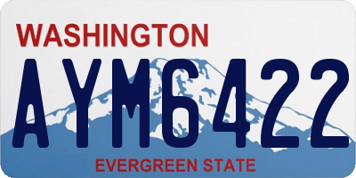 WA license plate AYM6422