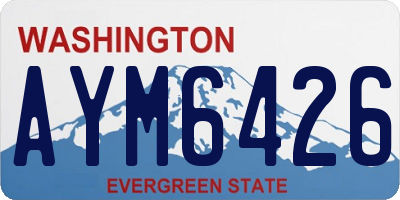 WA license plate AYM6426