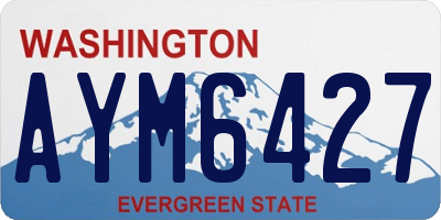 WA license plate AYM6427