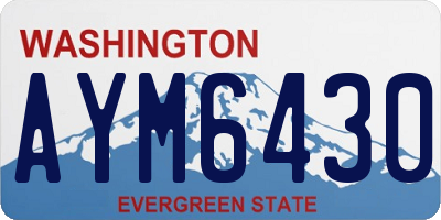 WA license plate AYM6430