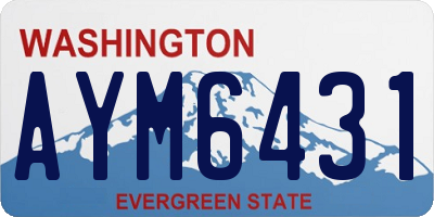 WA license plate AYM6431