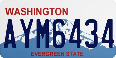 WA license plate AYM6434