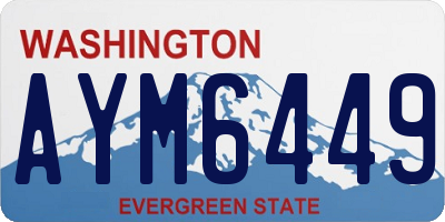 WA license plate AYM6449