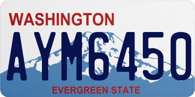 WA license plate AYM6450