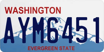 WA license plate AYM6451