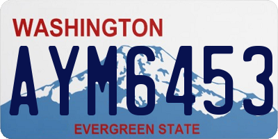WA license plate AYM6453