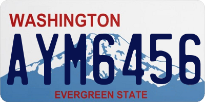 WA license plate AYM6456
