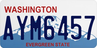WA license plate AYM6457