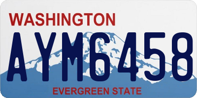 WA license plate AYM6458