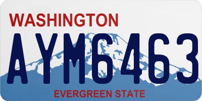 WA license plate AYM6463