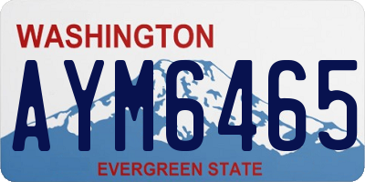 WA license plate AYM6465