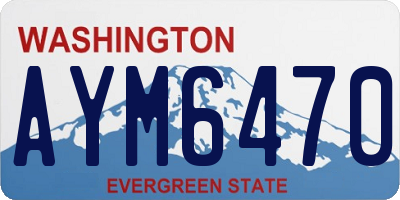 WA license plate AYM6470