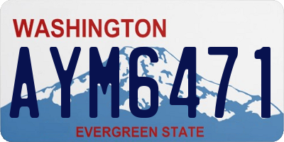 WA license plate AYM6471
