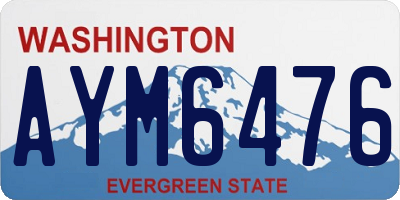 WA license plate AYM6476