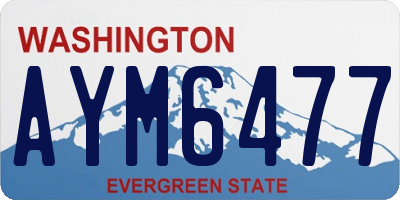 WA license plate AYM6477