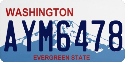 WA license plate AYM6478