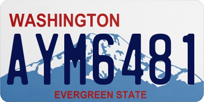 WA license plate AYM6481