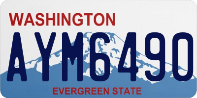 WA license plate AYM6490