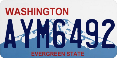 WA license plate AYM6492