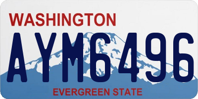 WA license plate AYM6496