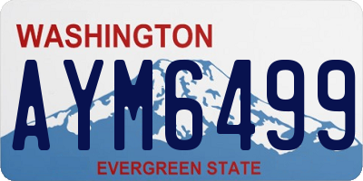 WA license plate AYM6499